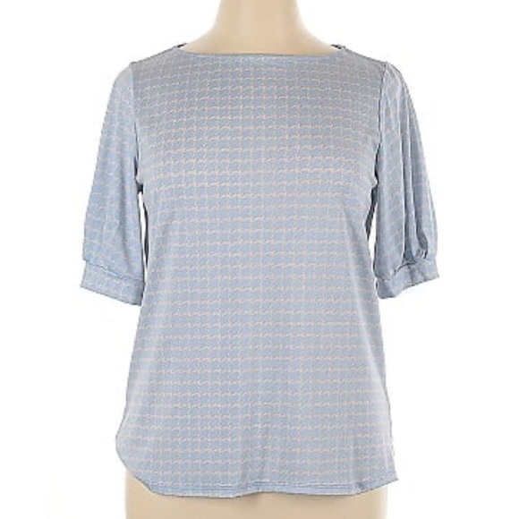 Misia Light Blue Geometric Blouse - Picture 5 of 5